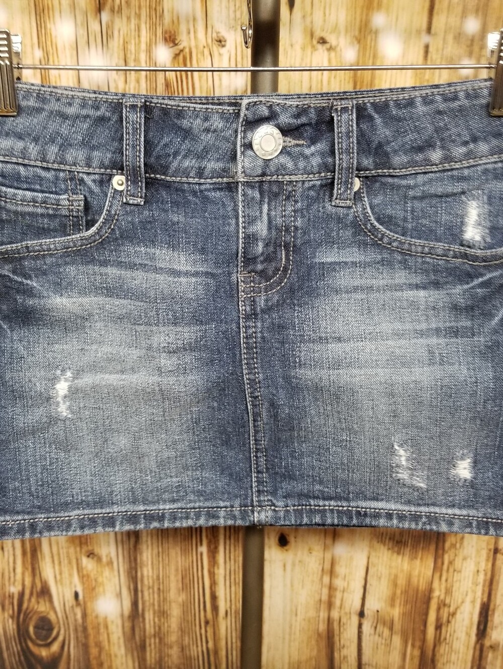 SO wear it declare it Medium Wash Juniors Size 3 Denim Mini Skirt Low Rise Retro